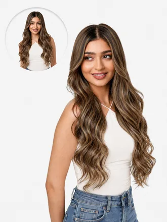 7 Set Clip-In Extensions Light Brown